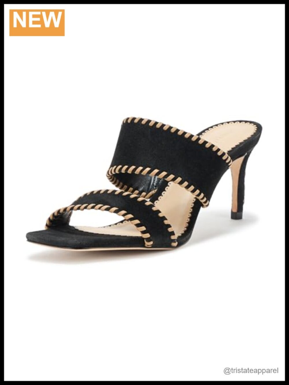 Whipstitch Suede Stiletto Heeled Sandals Ankle Strap Open Toe